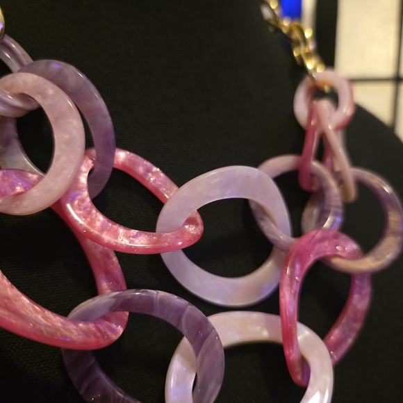 Pink and Purple Statement Necklace - Picture 3 of 4